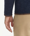 Model is wearing UNTUCKit Kezoh sweatshirt in Navy.
