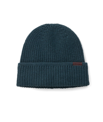 UNTUCKit knit beanie in dark teal.