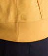 Model wearing an UNTUCKit Hoodie in yellow.