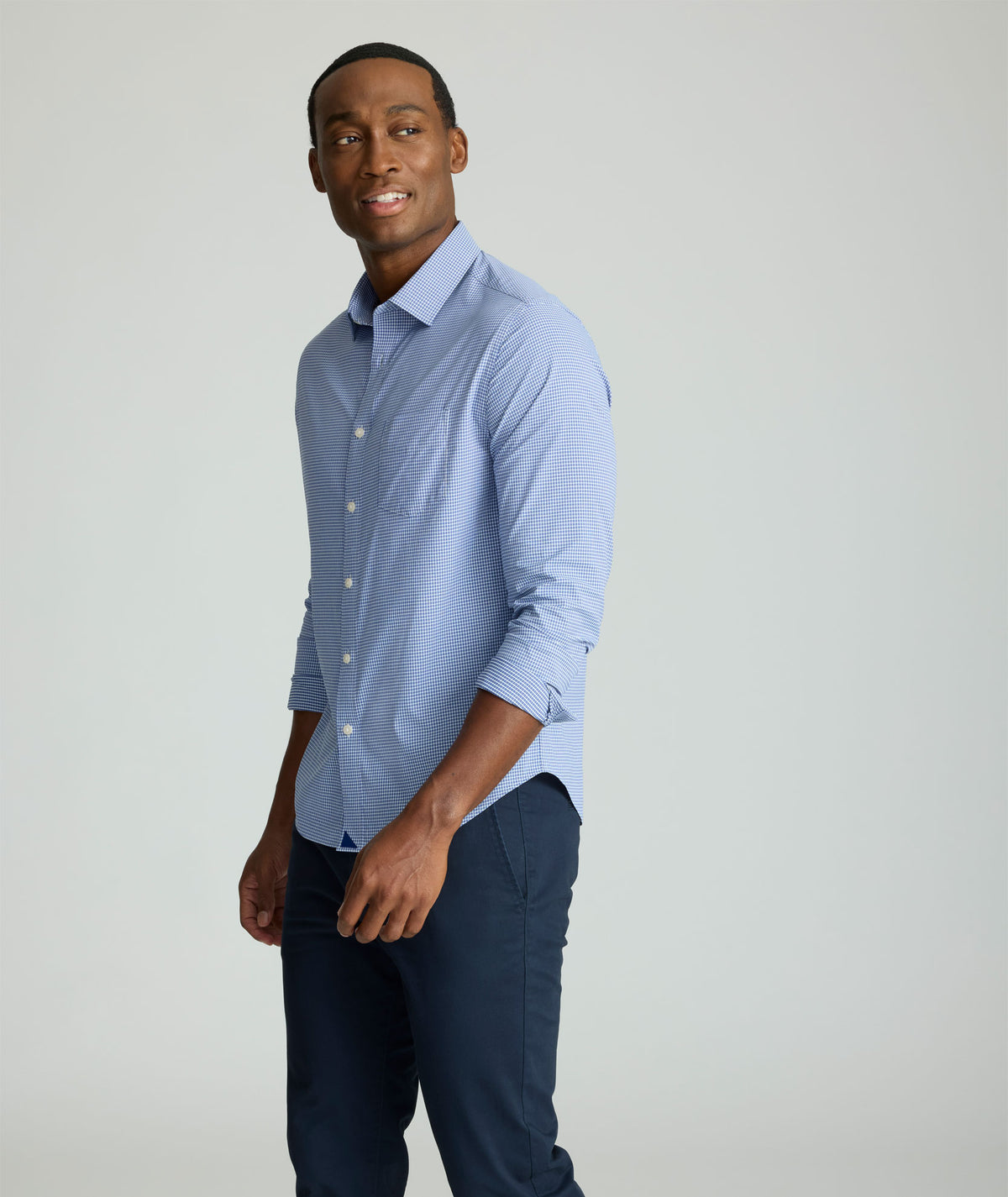 Performance Lafior Shirt Blue Check | UNTUCKit