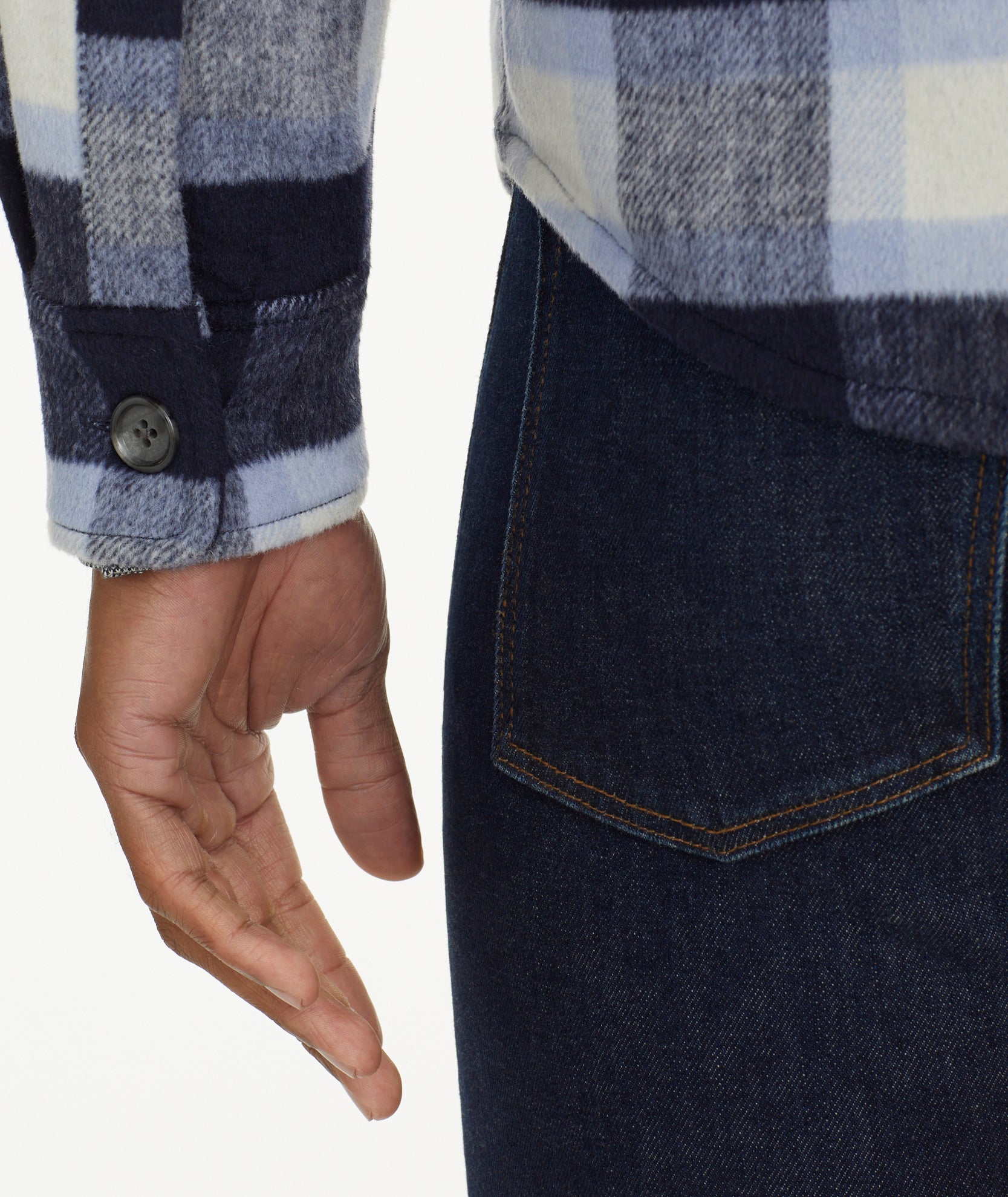 Wool Blend C.P.O Jacket Blue Plaid | UNTUCKit