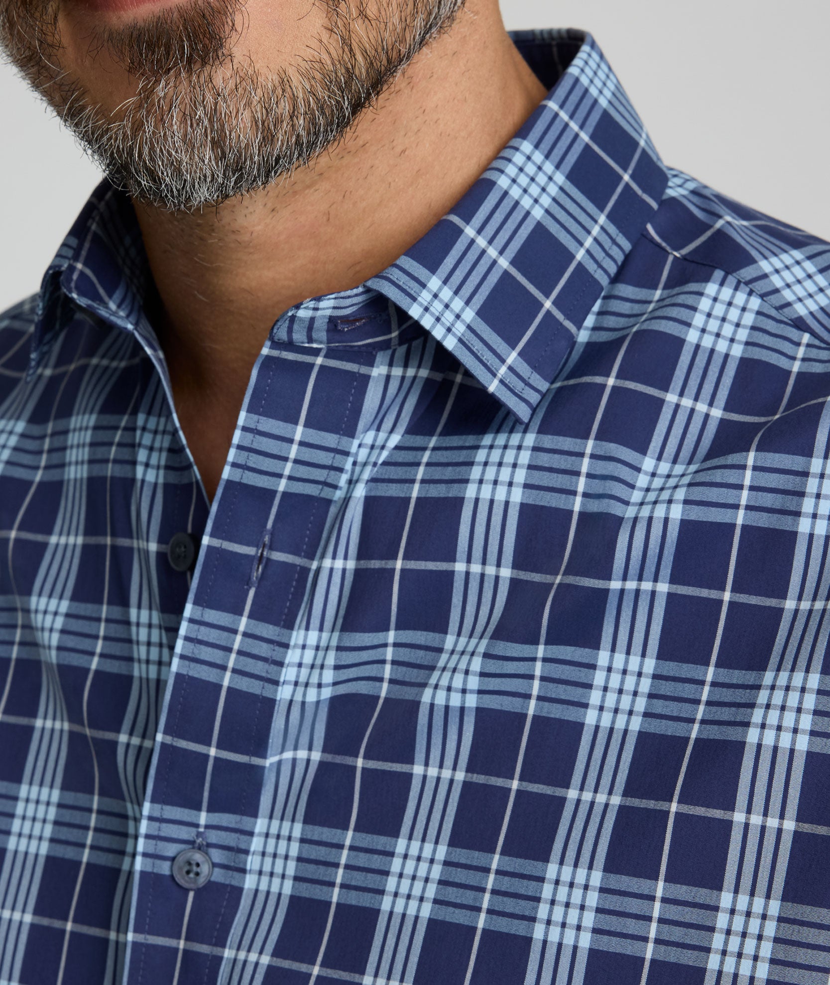 CottonTek™ Lancaster Shirt Navy & Blue Plaid | UNTUCKit