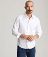 Model is wearing UNTUCKit Las Cases shirt.