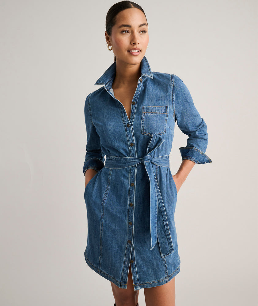 Denim Lea Shirt Dress Solid Blue | UNTUCKit Denim Lea Shirt Dress Solid Blue | UNTUCKit