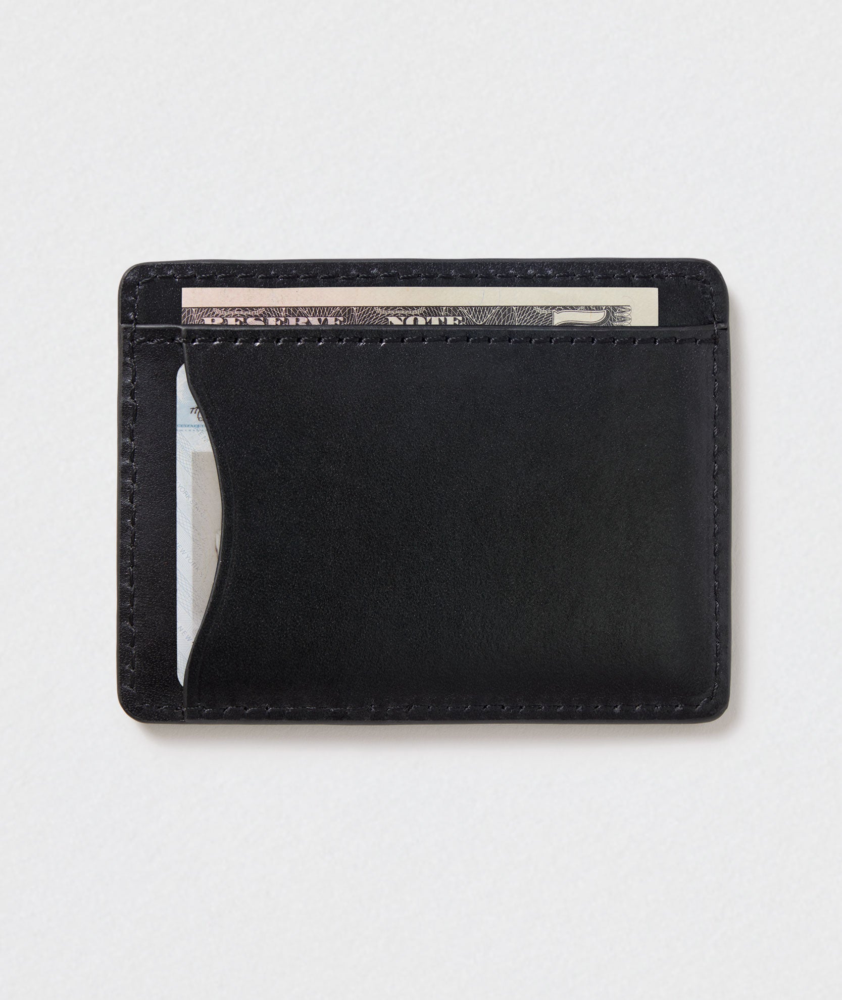 leather card sleeve wallet FOXHACKLE RFID Blocking Bifold | Full Grain Slim Design grain leather Dean Card Sleeve - Grit