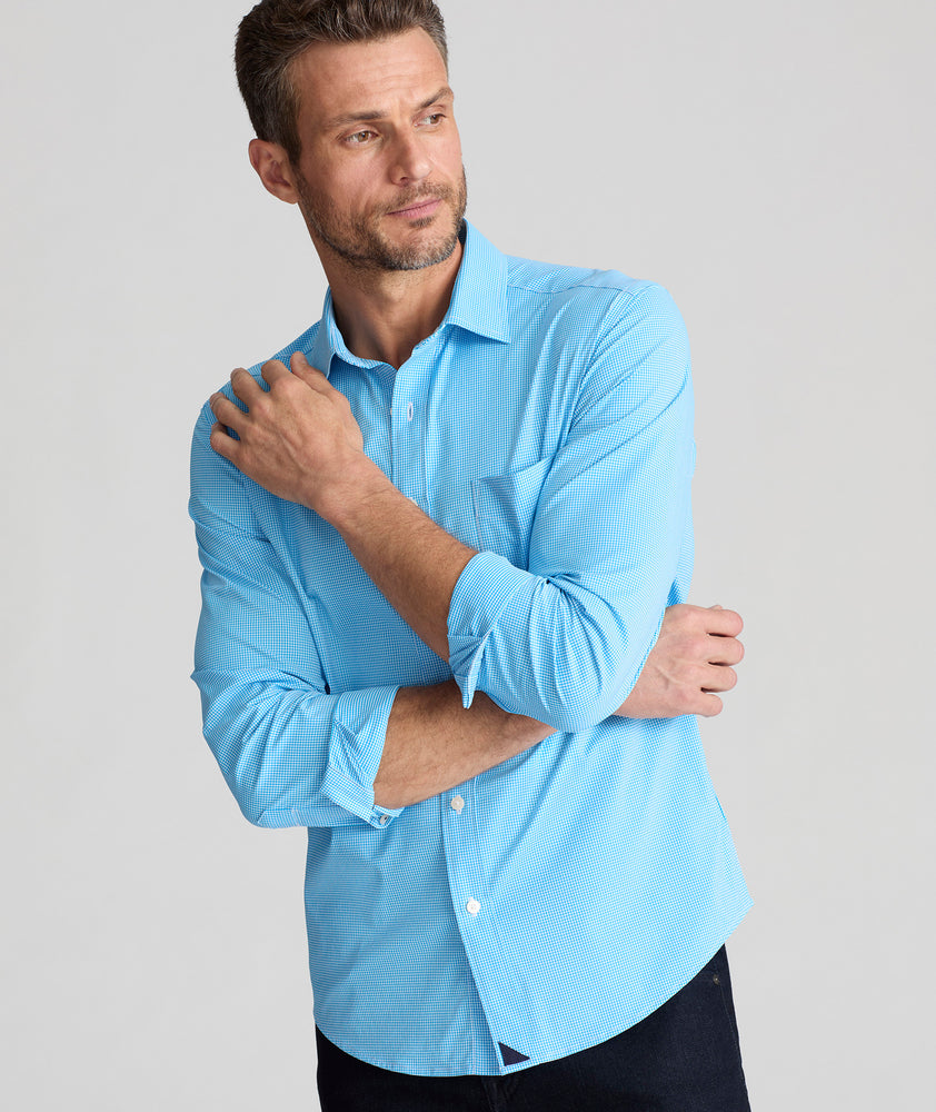 light teal dress shirt Teal with Black Accent Dress Shirts