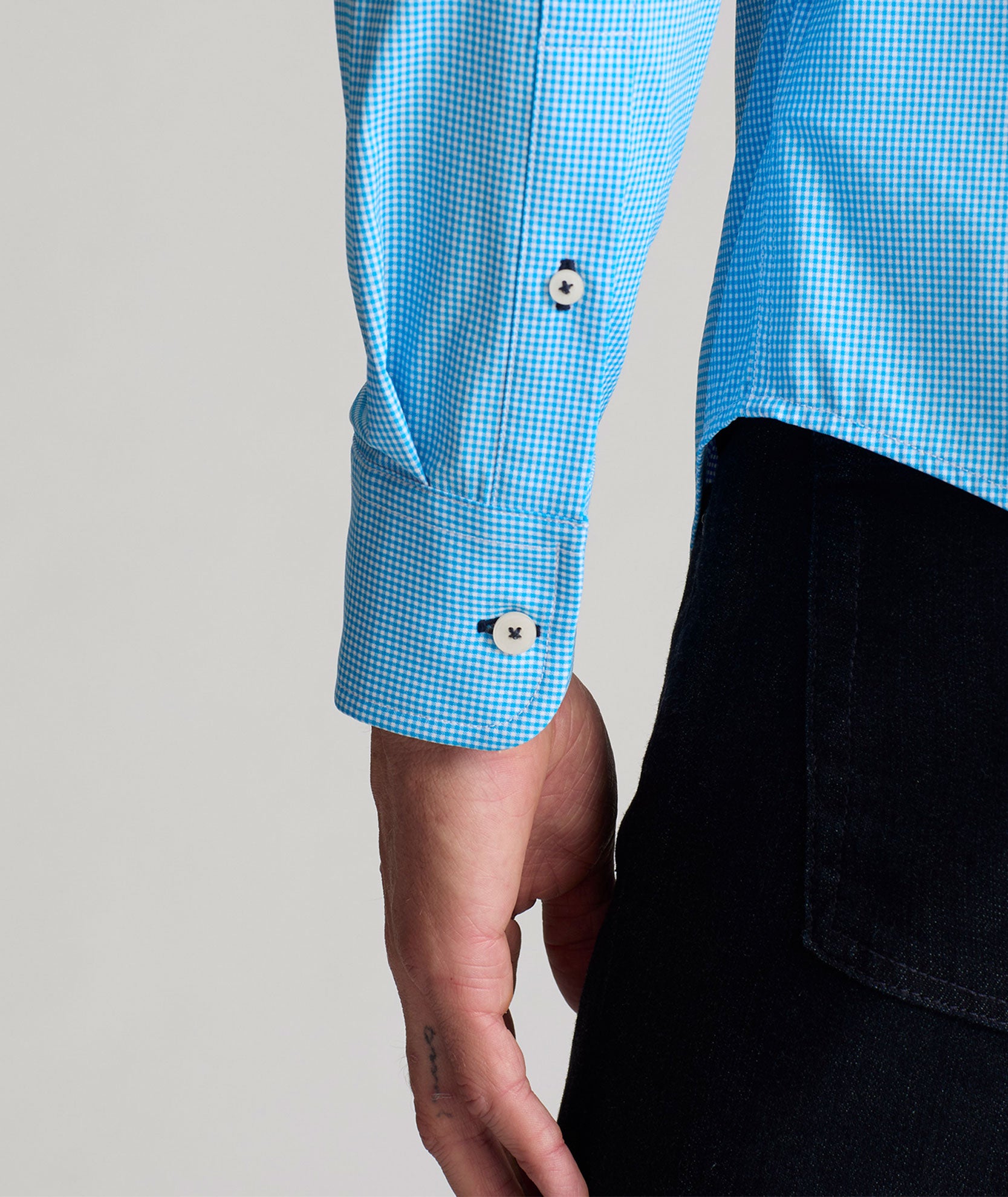 Performance Shirt With Pocket Lee | Teal Gingham | UNTUCKit