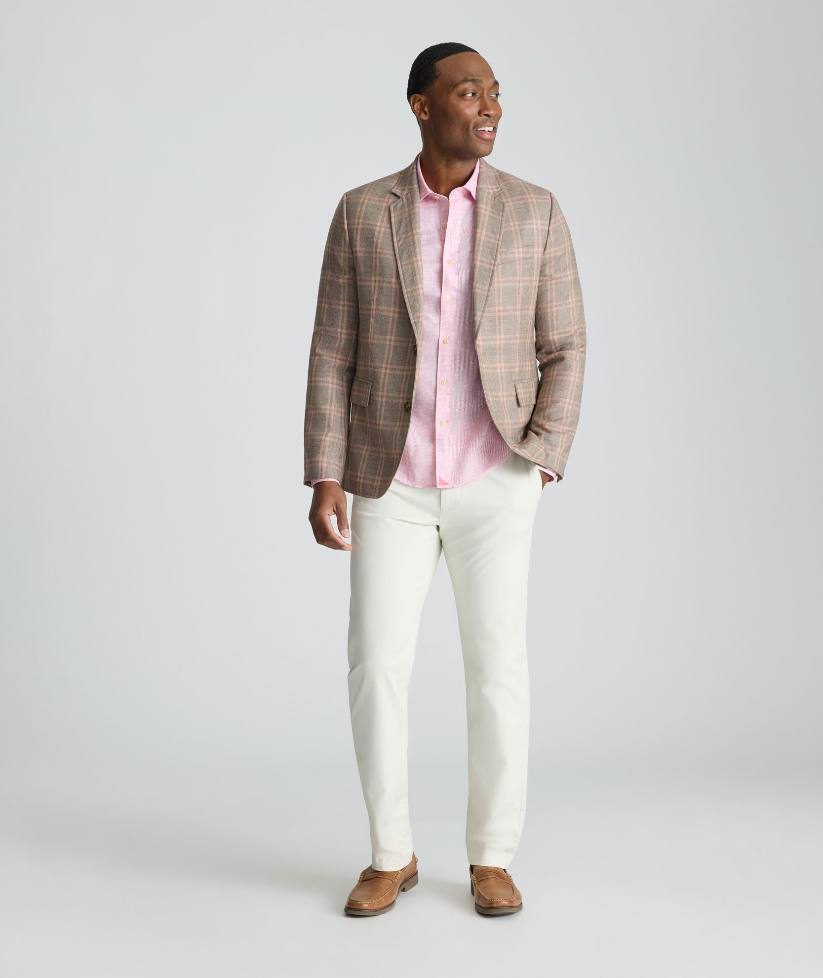 Italian Wool Lehmann Sport Coat Tan Plaid | UNTUCKit