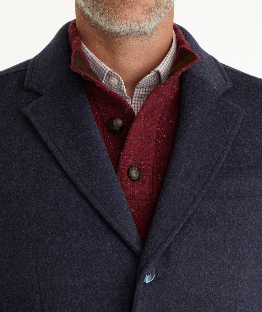 Wool Blend Topcoat - Navy | Untuckit