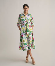 Stretch Cotton Floral Mariah Shirt Dress
