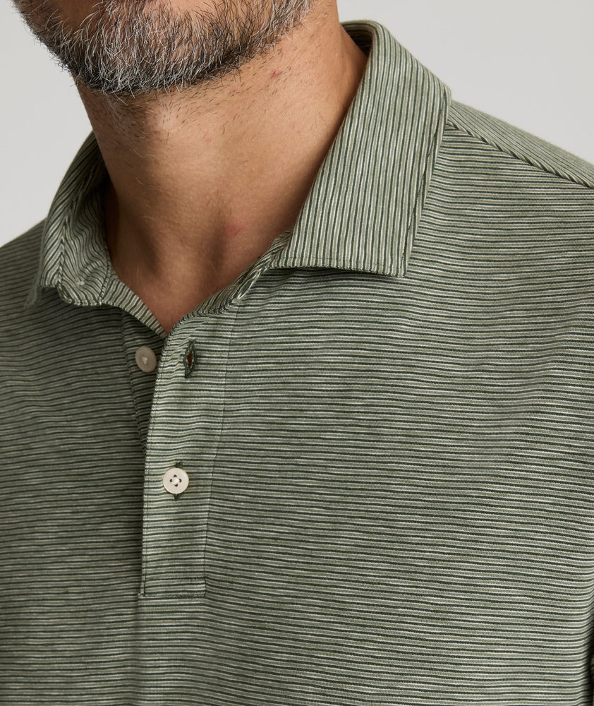 Jersey Slub Long-Sleeve Polo