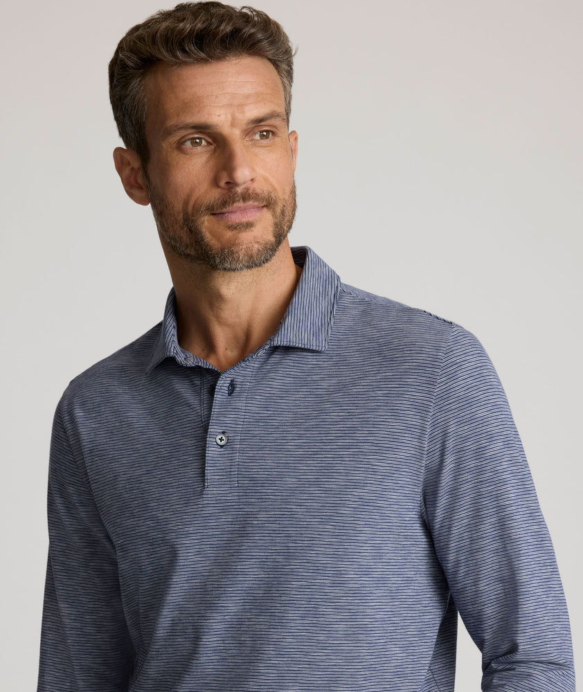 Jersey Slub Long-Sleeve Polo