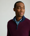 Textured Merino Wool Quarter-Zip Sweater