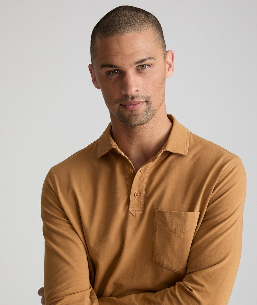 Garment-Dyed Long-Sleeve Polo - FINAL SALE