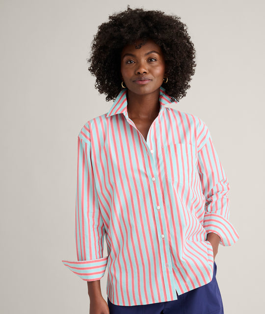 Stretch Cotton Poplin Relaxed Fit Melanie Shirt