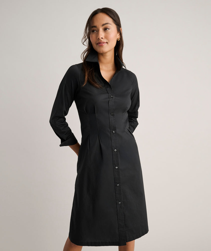 Model is wearing UNTUCKit Stretch Cotton Milan Dress