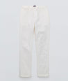 Model is wearing UNTUCKit Stretch Cotton Hybrid Pant in Cream. 