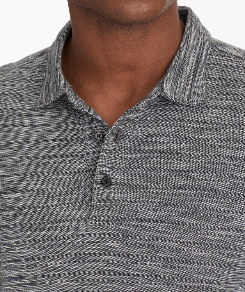 Marled Long-Sleeve Polo