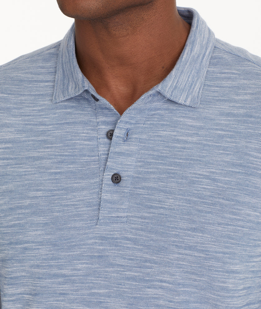 Marled Long-Sleeve Polo