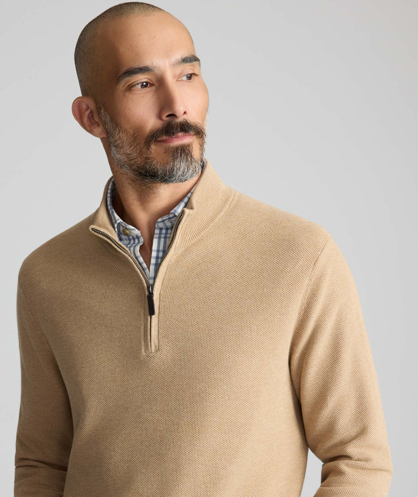 Cotton Quarter-Zip Sweater