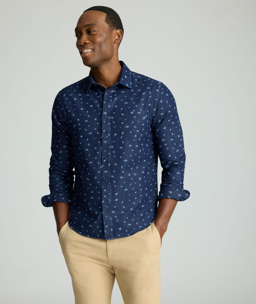 Wrinkle-Free Denim Oberton Shirt