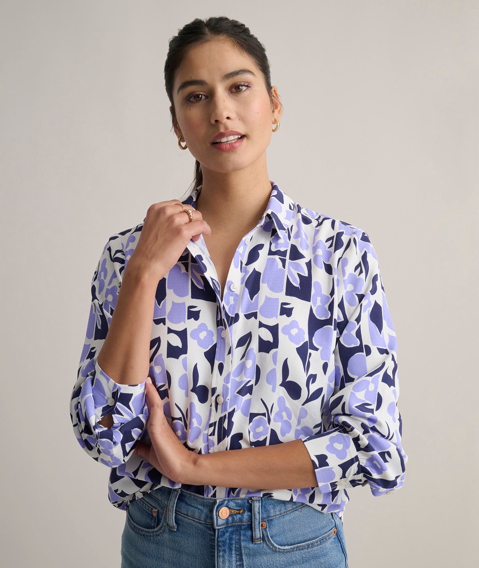 floral dress shirt womens Effortless Grace Olive Floral Blouse, Small - The Mint Julep Boutique