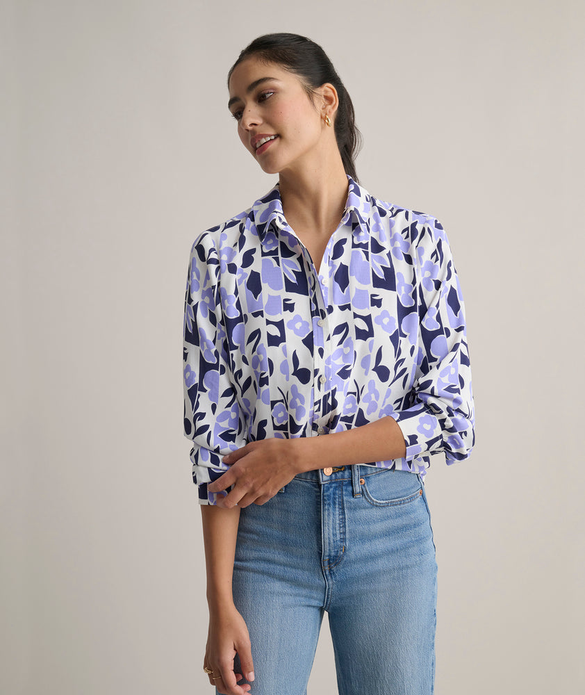 floral print dress shirts Green Floral Print Linen Shirt