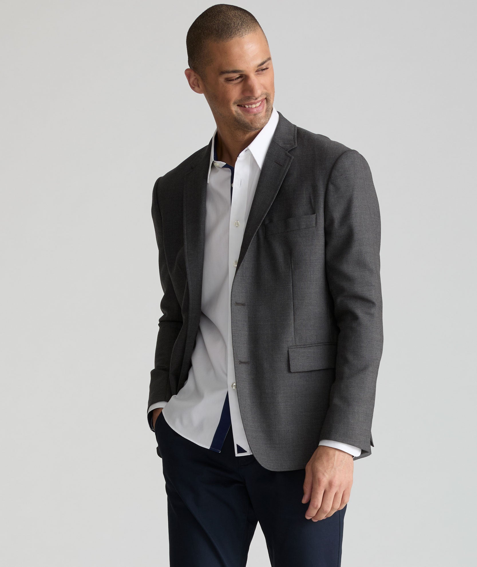 Wrinkle-Resistant Palazzo Sport Coat Gray UNTUCKit
