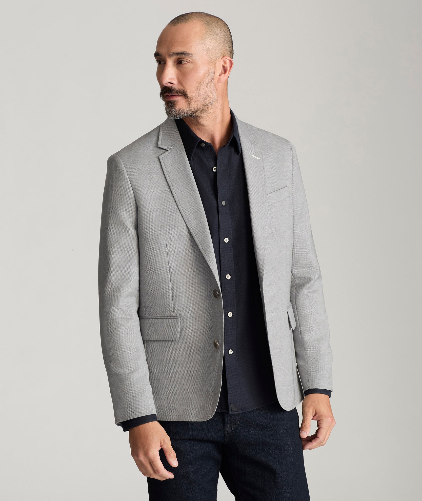 Wrinkle-Resistant Palazzo Sport Coat Light Gray UNTUCKit