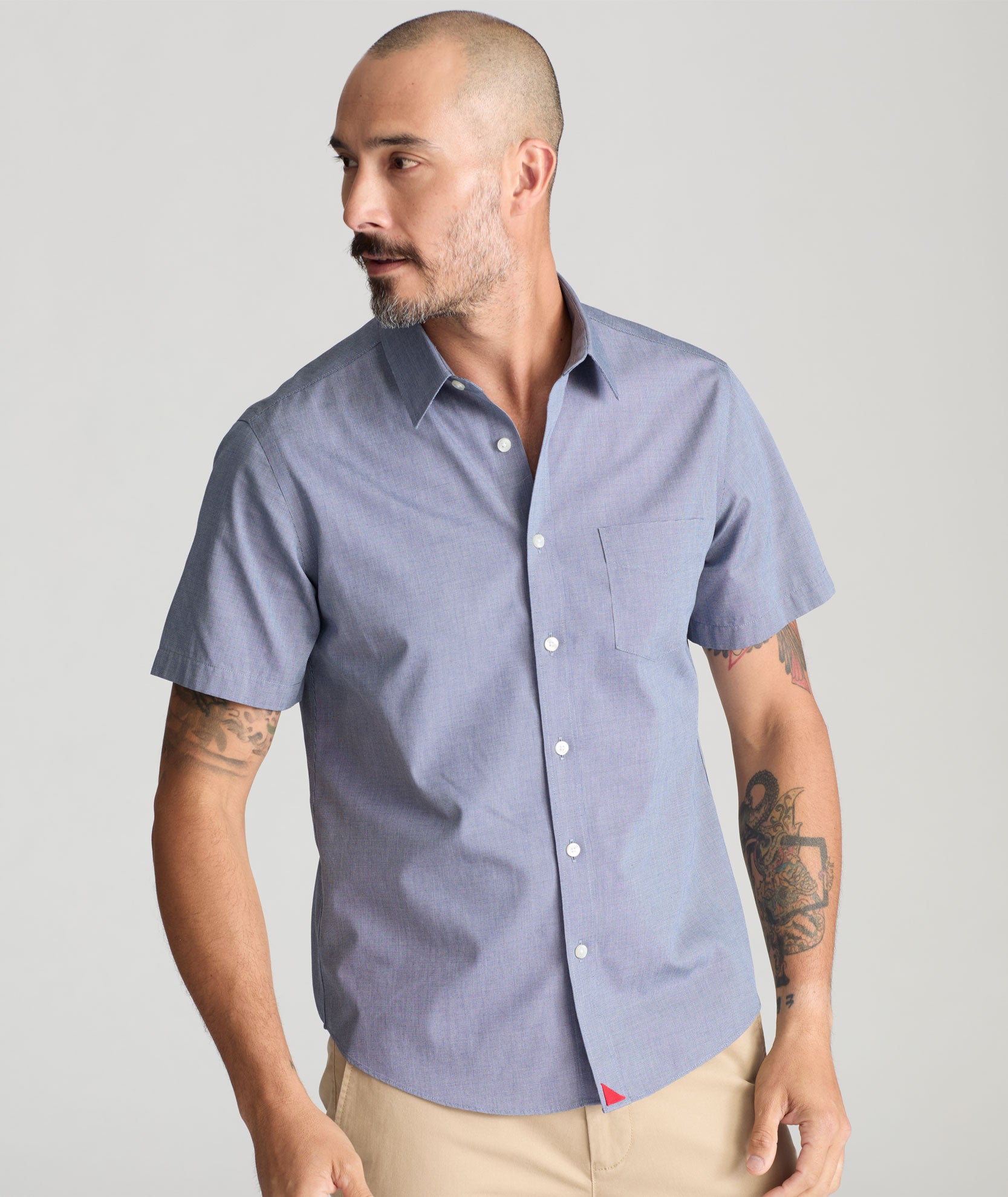 Wrinkle-Free Short-Sleeve Petrus Shirt Navy | UNTUCKit