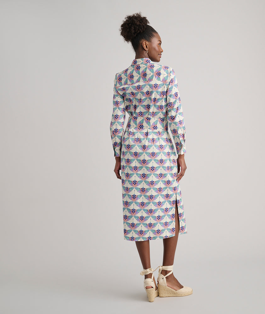 long printed shirt dress Women's Printed Shirt Dress Relaxed Flattering Fit Montleigh