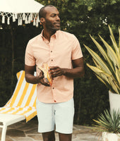 Cotton Stretch Short-Sleeve Geoprint Shirt 5