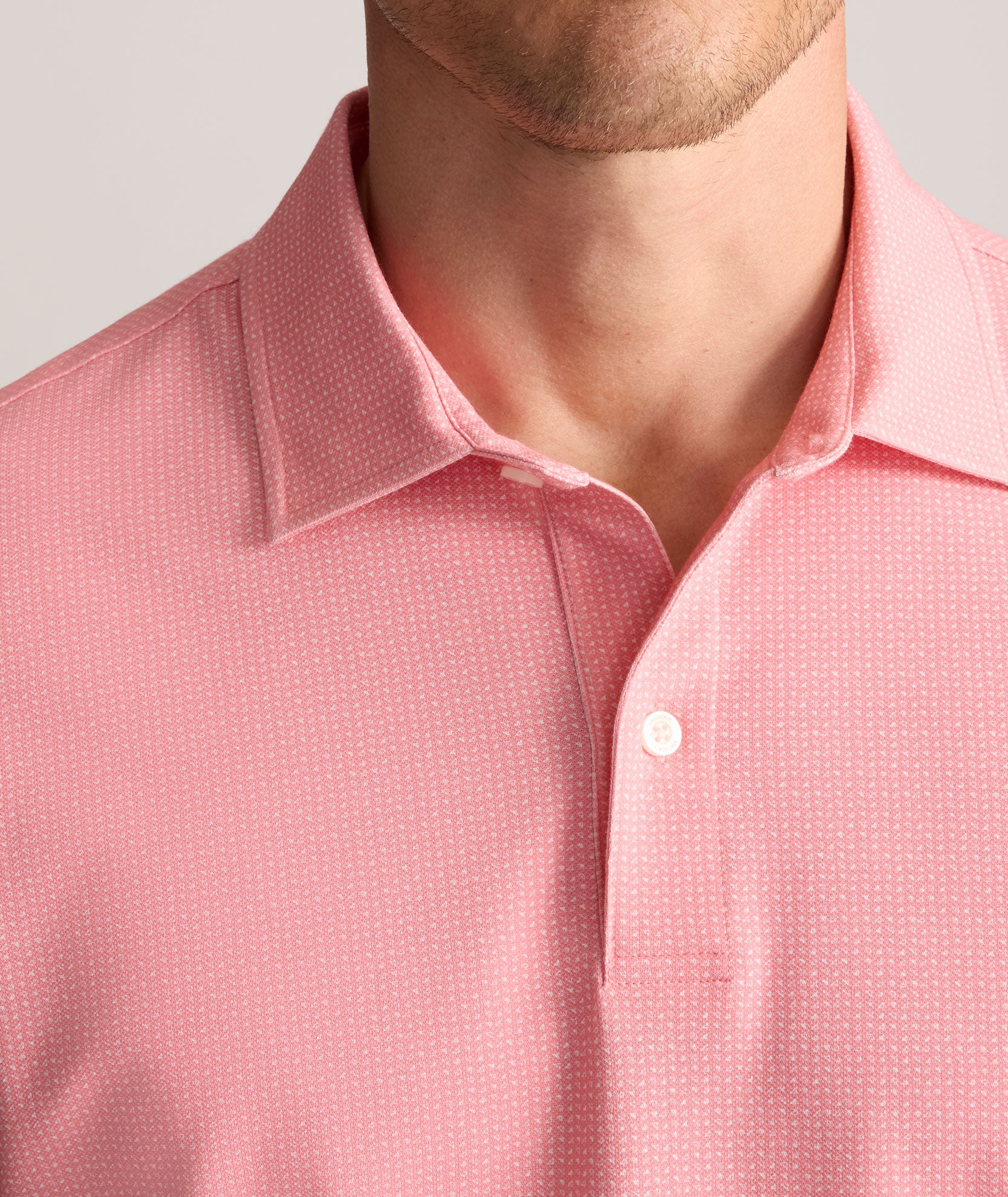 Printed CottonTek™ Polo Pink Triangle Print | UNTUCKit