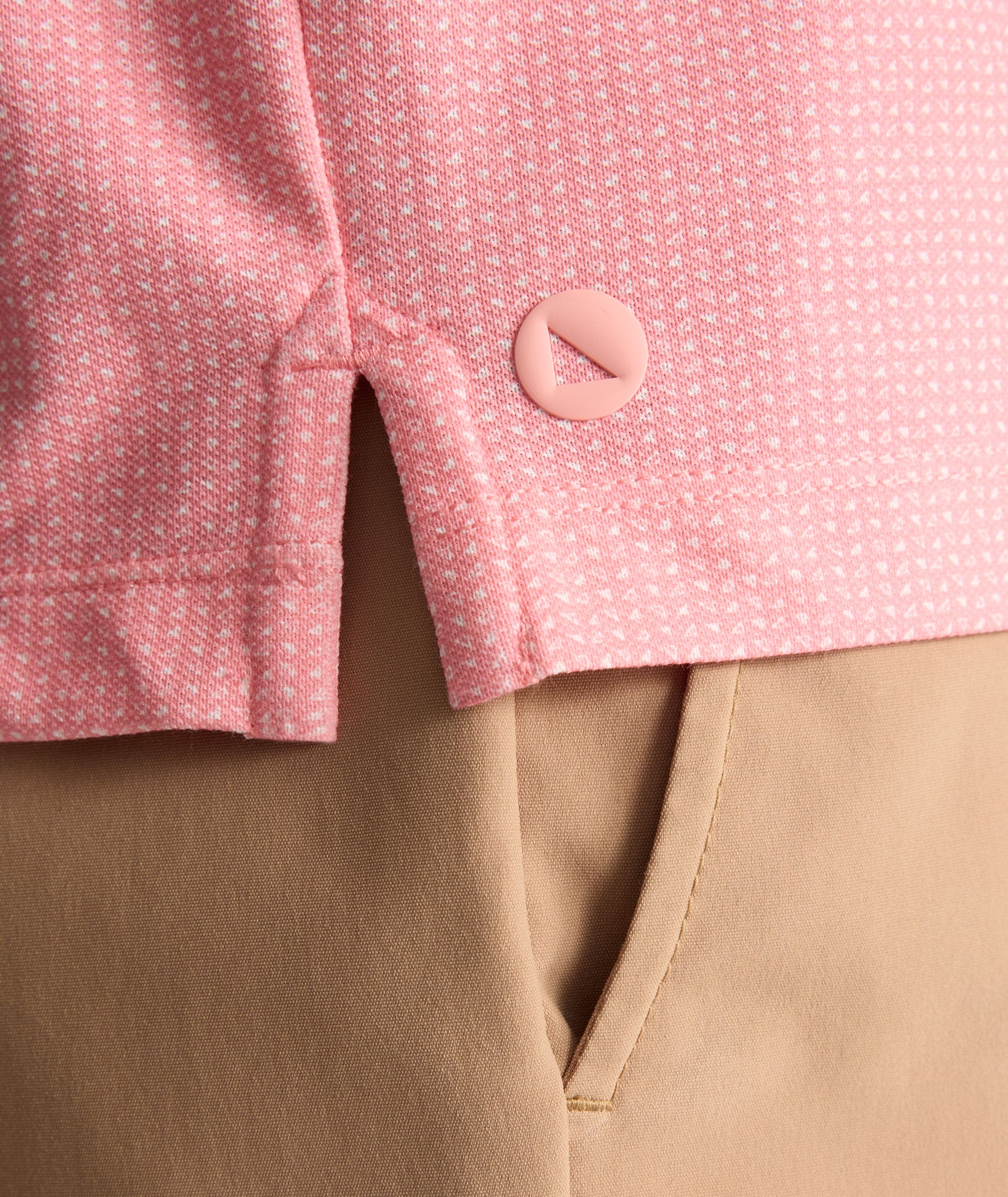 トップス wonton POLARTEC Little Bit Short T Printed CottonTek™ Polo Pink Triangle Print | UNTUCKit