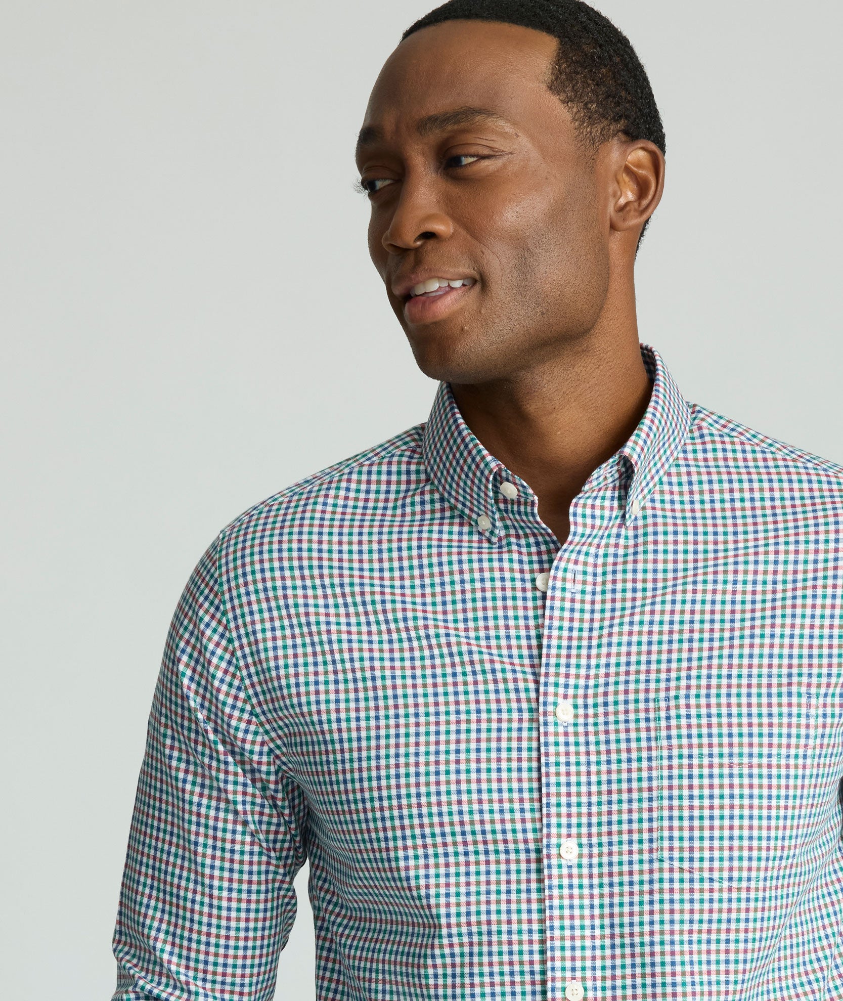 Wrinkle-Free Pomerose Shirt Red & Green Plaid | UNTUCKit
