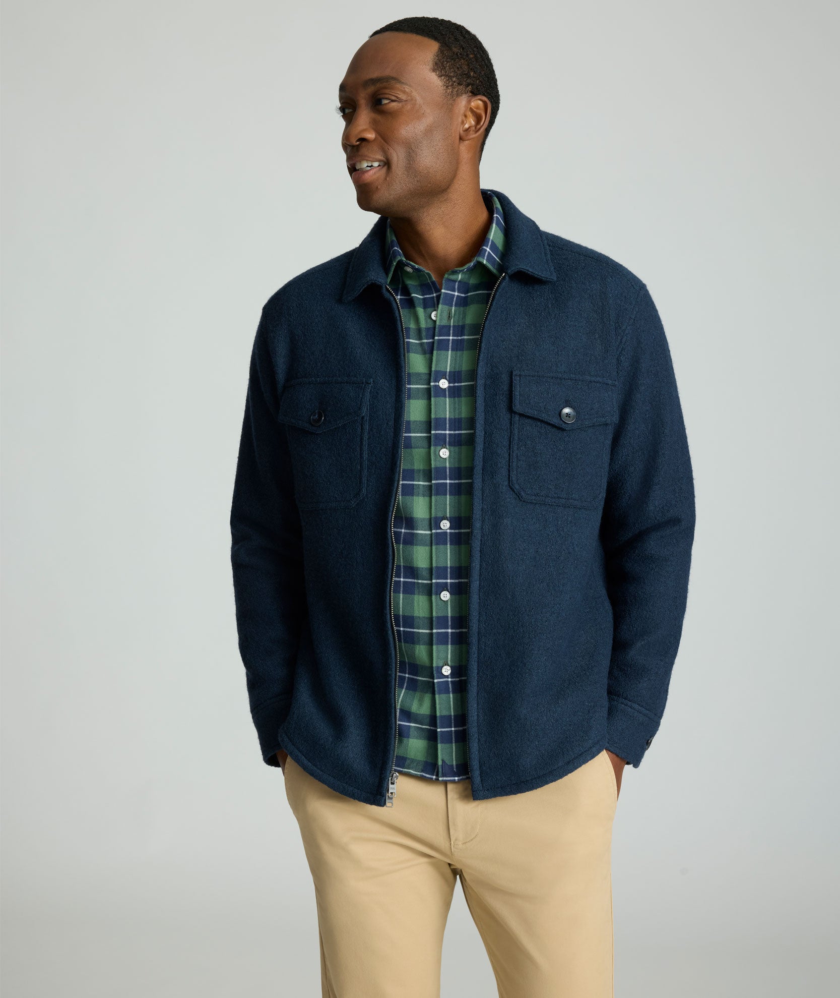 Full-Zip CPO Jacket Navy | UNTUCKit