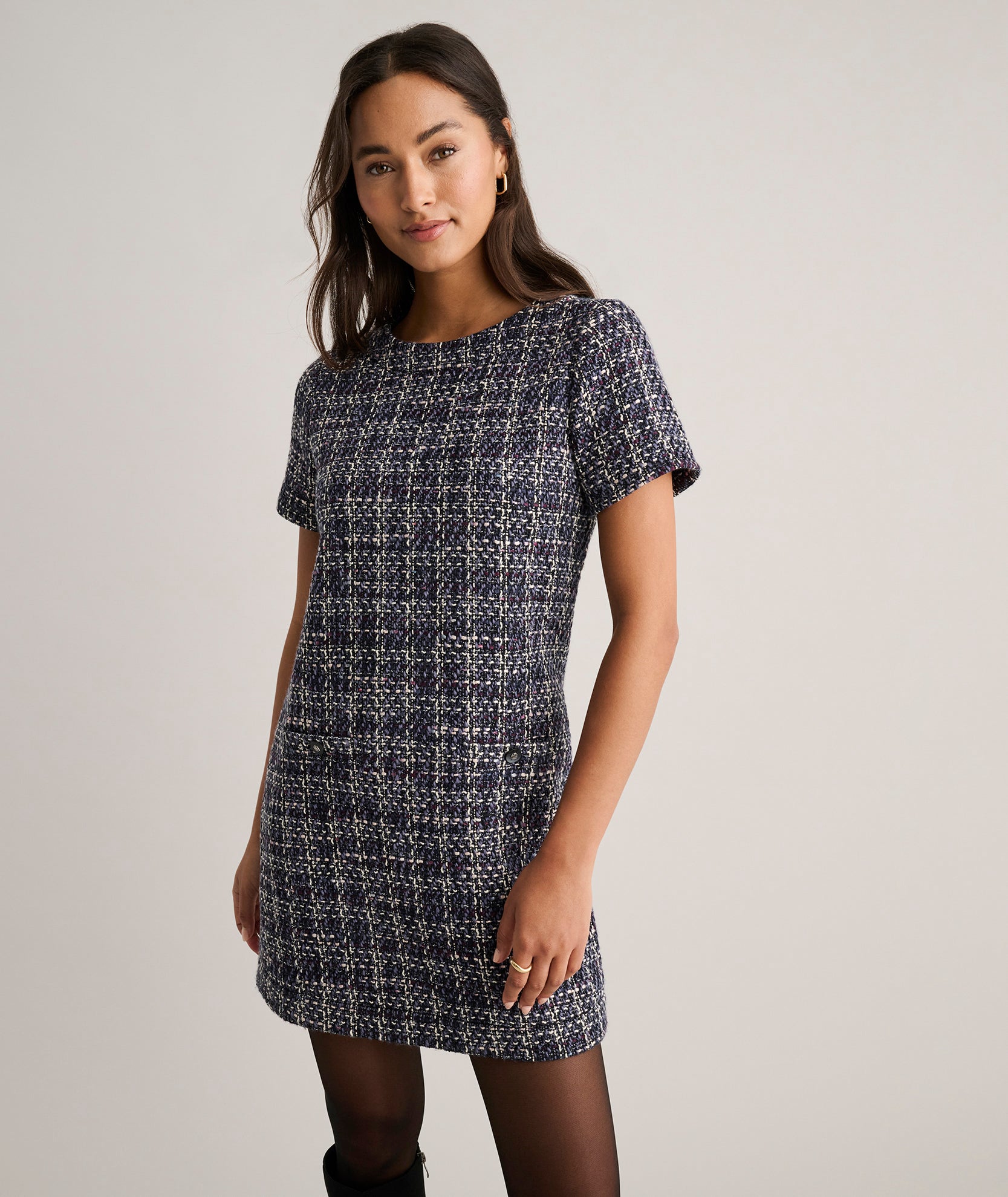 Tweed Ravenna Shift Dress Tweed Multi | UNTUCKit