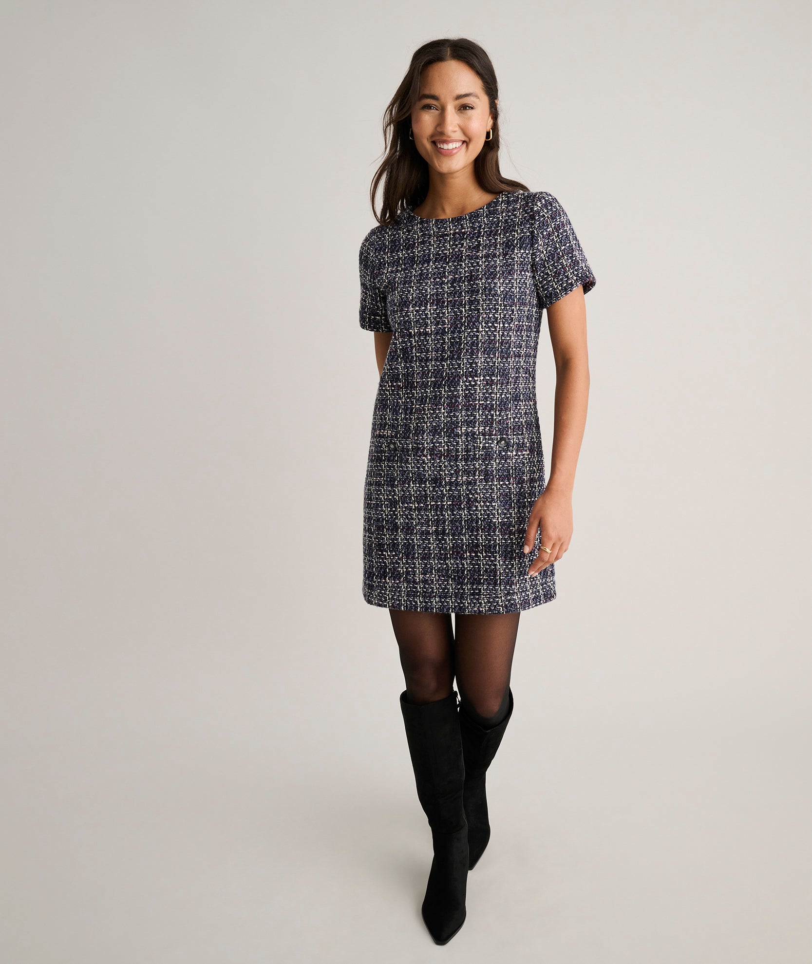 Tweed Ravenna Shift Dress Tweed Multi | UNTUCKit
