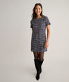 Model is wearing UNTUCKit Tweed Ravenna Shift Dress.