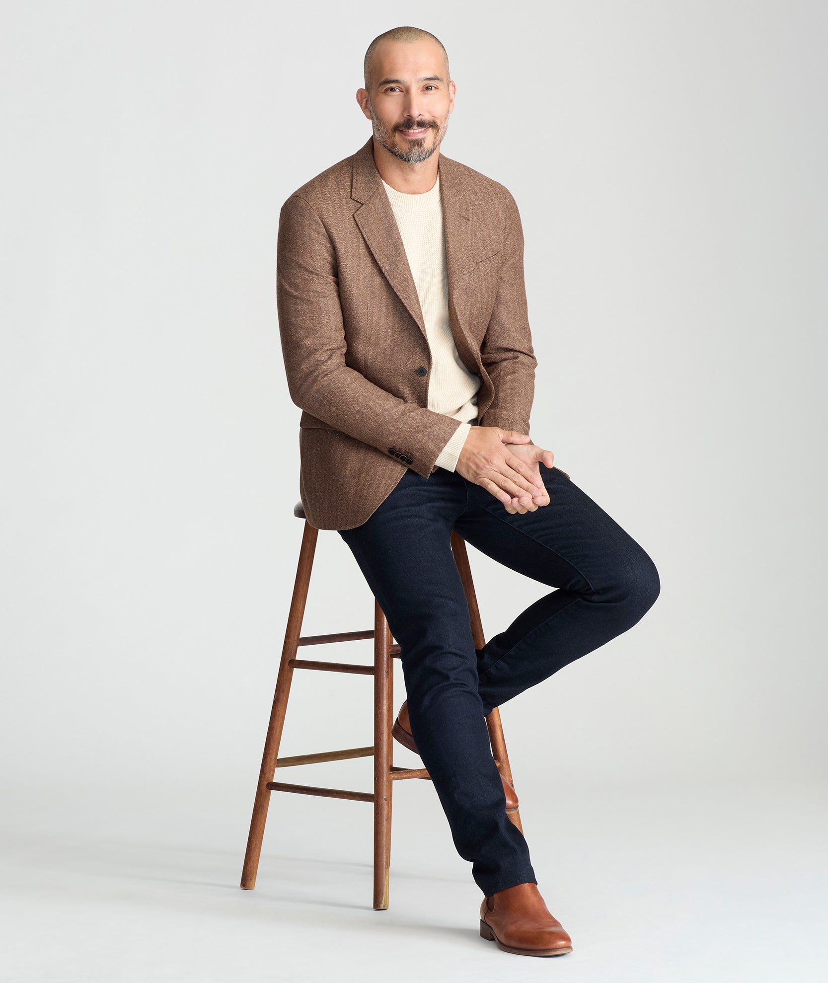 Italian Wool Rawlins Sport Coat Tan Herringbone UNTUCKit