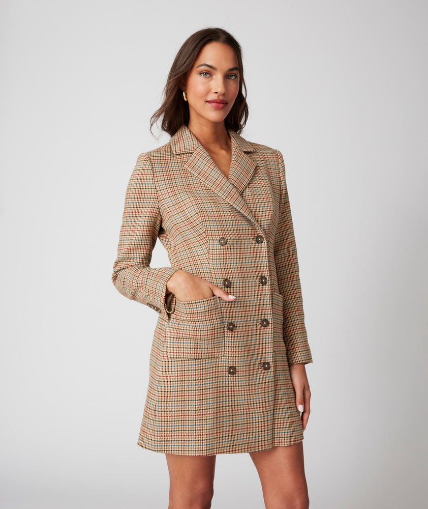 Houndstooth Reena Blazer Dress Mini Check Plaid | UNTUCKit