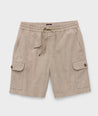 Model is wearing UNTUCKit Linen-Cotton Utility Shorts. 