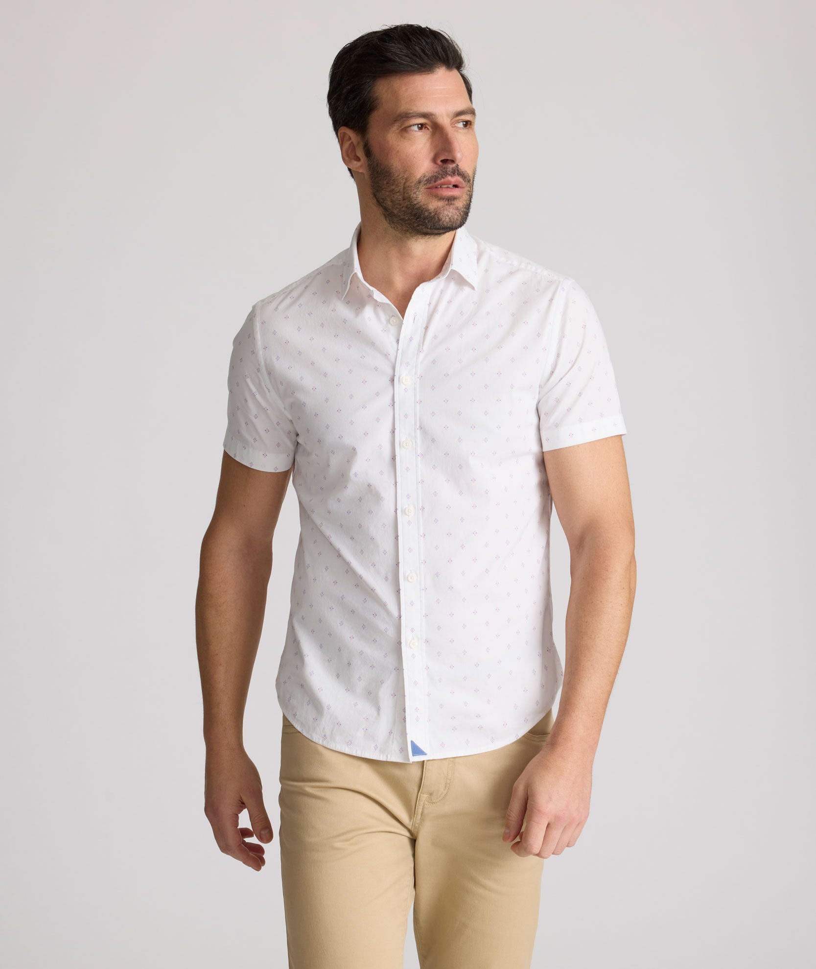 short sleeve white dress shirt Stretch Cotton Short-Sleeve Rockwell Shirt
