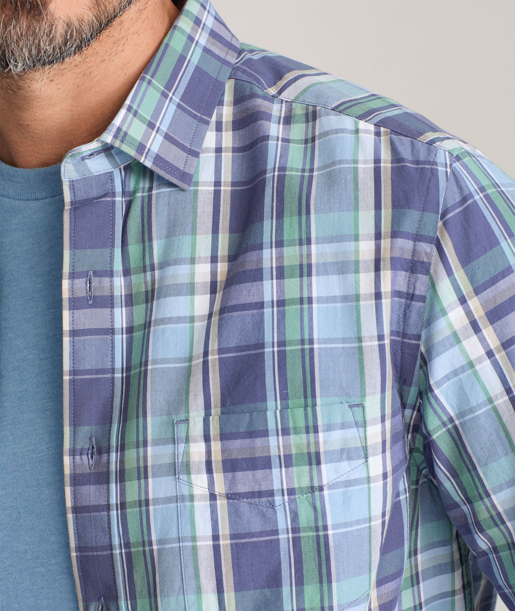 Heritage Plaid Rombauer Shirt Fair Trade Certified™ | Vintage Green & Blue  Plaid