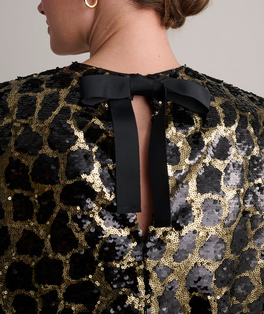 Sequinned Leopard Roxie Shirt