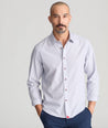Model wearing a Grey Wrinkle-Free Rubican Shirt