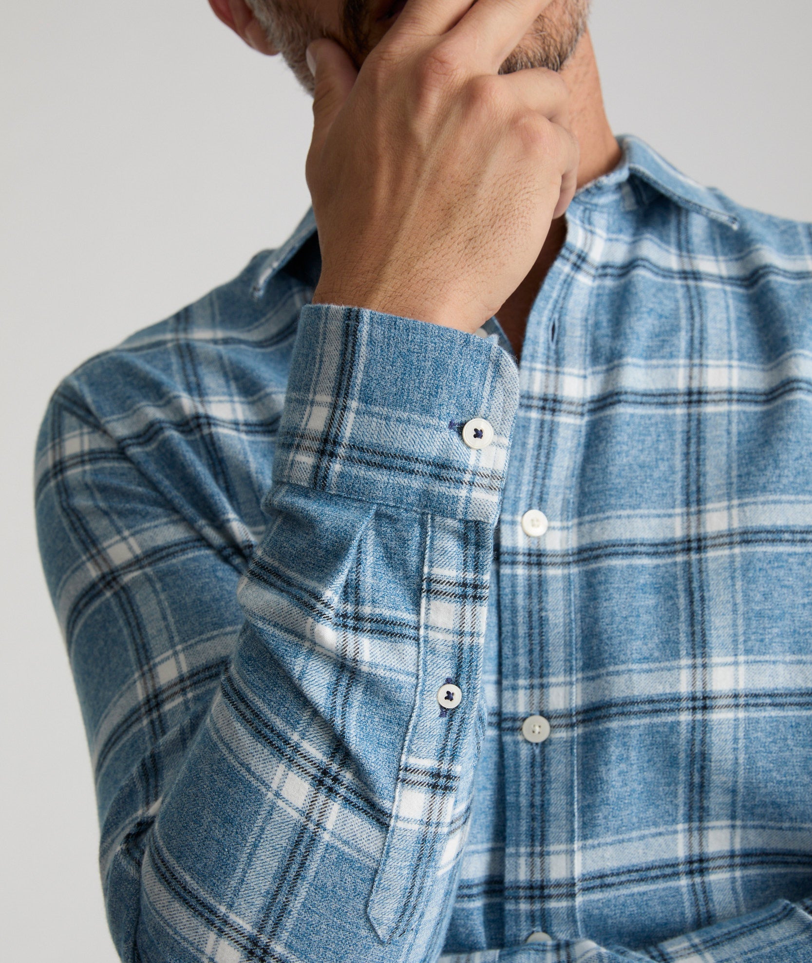 Flannel Salentino Shirt Light Blue Heathered Plaid | UNTUCKit Flannel Salentino Shirt Light Blue Heathered Plaid | UNTUCKit