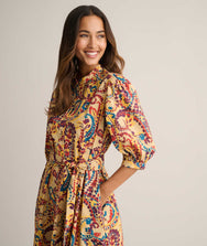 Stretch Cotton Savannah Belted Dress Zoom