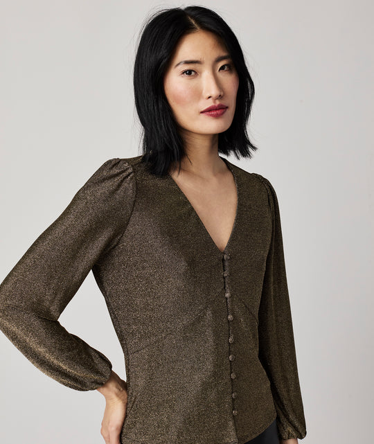 Matte Gold Jersey Scarlett Shirt