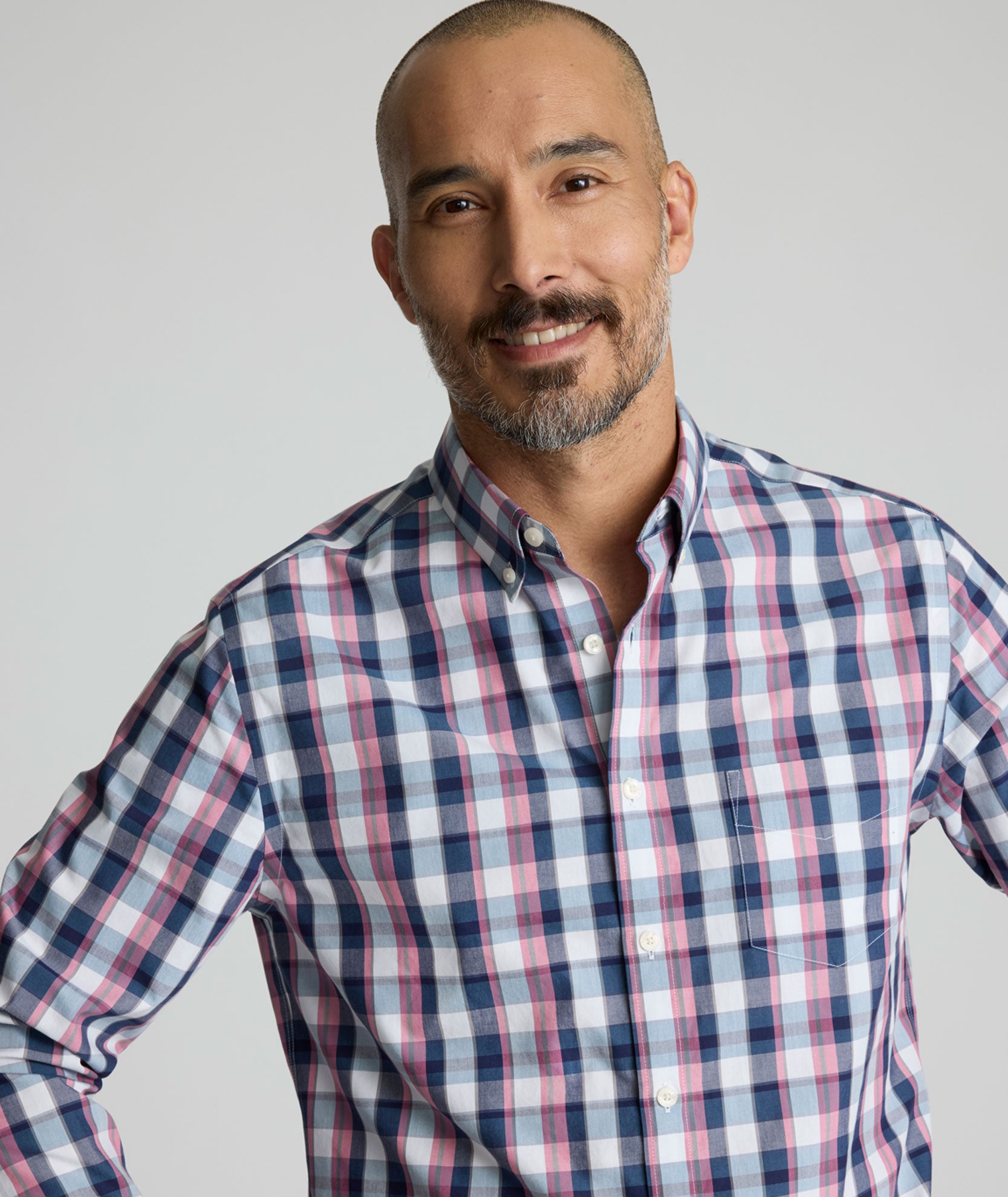 Wrinkle-Free Schwarz Shirt Navy & Red Plaid | UNTUCKit
